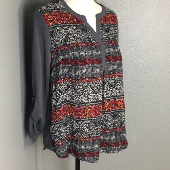 Black Rainn Mixed Media Top - Picture 2 of 5